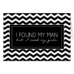Black & White Chevron Striped Bridesmaid Request Greeting Cards