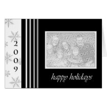 Black White Christmas Photo Card cards