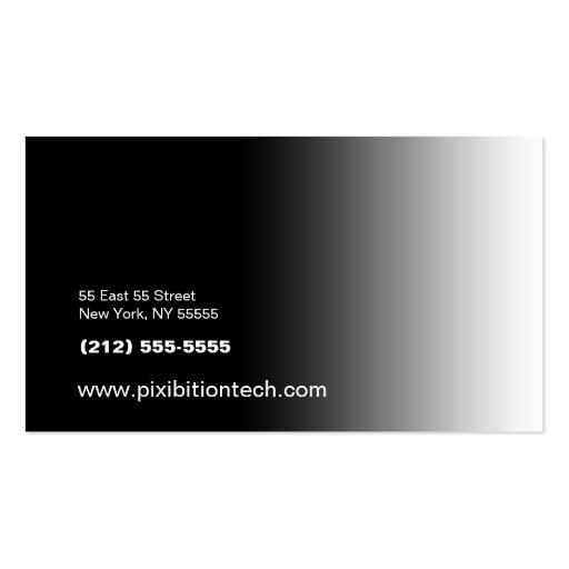 Black White Chrome Business Card BW 6 Technology (back side)