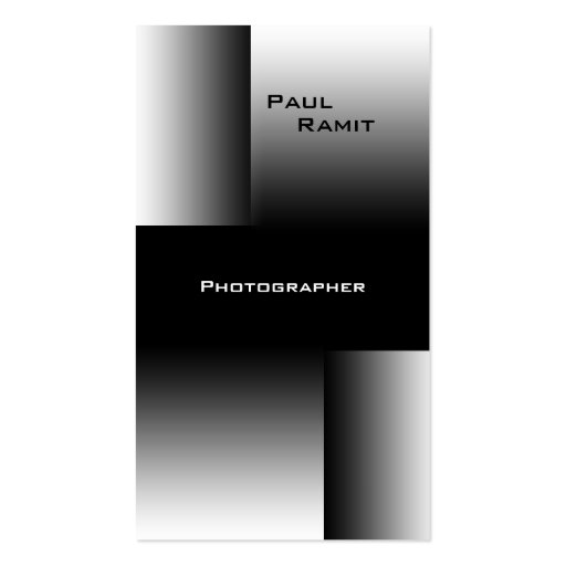 Black White Chrome Business Card BW 7 Photographer