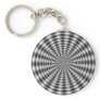 Black & White Circle Striped Optical Illusion Keychain