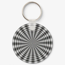 Black & White Circle Striped Optiical Illusion keychains