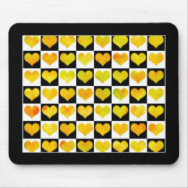 Black & White Citrus Hearts Mousepad