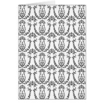 Black & White Classic Baroque Pattern Card by markmurphycreative Black & White Classic Baroque Pattern Card