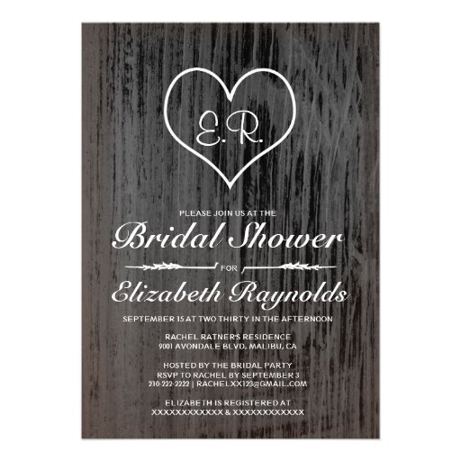 Black & White Country Bridal Shower Invitations