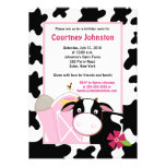 Black & White Cow 5x7 Birthday Invitation