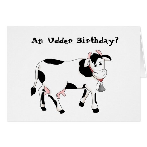 Black & White Cow Greeting Card