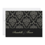 Black/white/cream damask, custom wedding custom invite