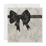 Black White Cream Swirl Party Invitation Template
