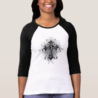 Black white cross and swirls custom t-shirt shirt