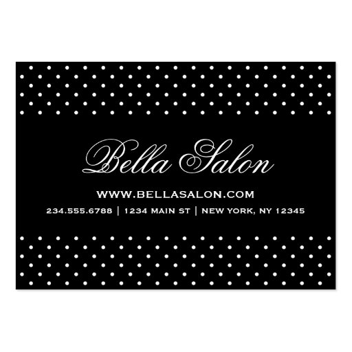 Black & White Cute Modern Polka Dots Business Card Templates (front side)