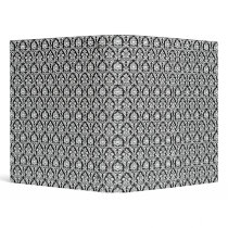 Black & White Damask binders by JuJuGarden Black & White Damask binders