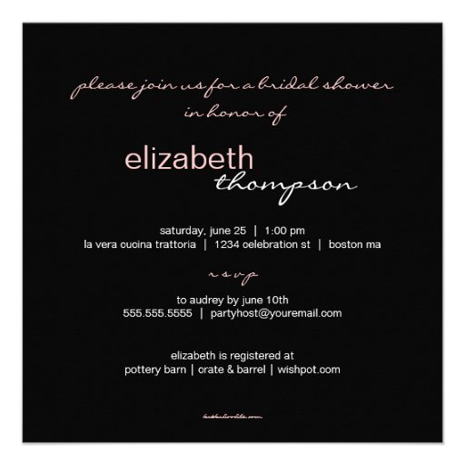 Black & White Damask Bridal Shower Invitation