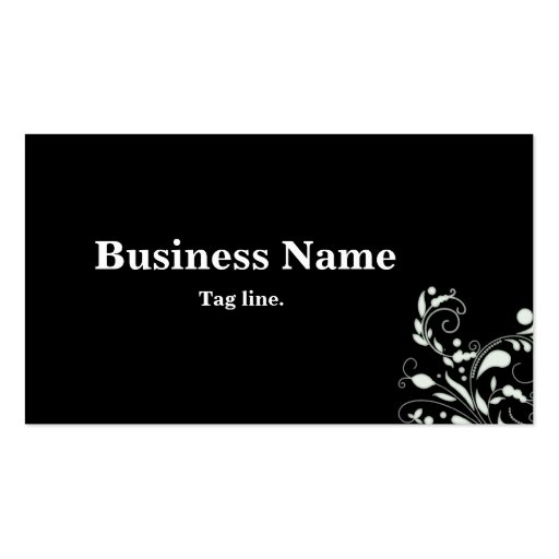 Black & White Damask Business Card (front side)