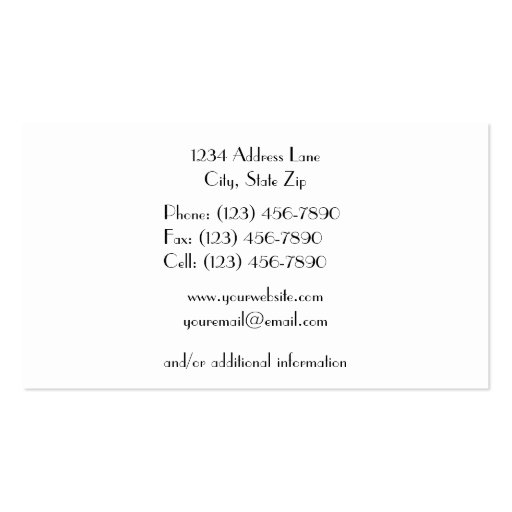 Black & White Damask Business Card (back side)