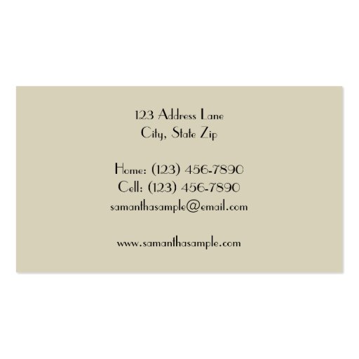 Black & White Damask Business Card Template (back side)