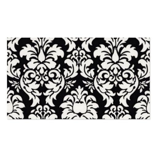 Black & White Damask Business Cards (back side)