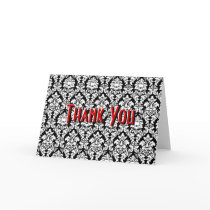 Black & White Damask Greeting Card