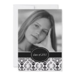 Black & White Damask Graduation Announcements