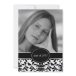 Black & White Damask Graduation Announcements