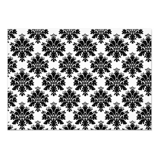 Black & White Damask Invitation