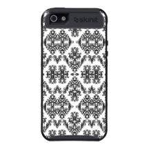 Black & White Damask iPhone 5 Skinitcase Cover For iPhone 5