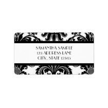 Black & White Damask Custom Address Labels