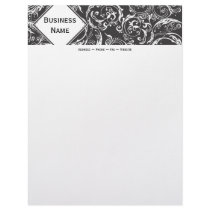 Black & White Damask Letterhead