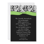 Black White Damask Lime Ribbon Post Wedding Invita Personalized Announcement