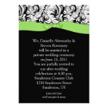 Black White Damask Lime Ribbon Post Wedding Invita Personalized Announcement