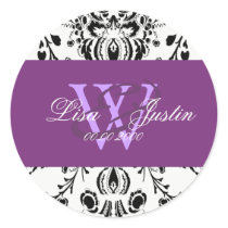 Black White Damask/monogram stickers