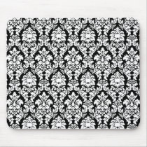 Black & White Damask Mousepad