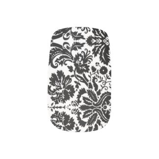 Black White Damask Nail Coverings Nail Stickers