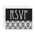 Black & White Damask RSVP Card invitation