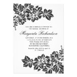 black & white damask vineyard bridal shower invite invitations
