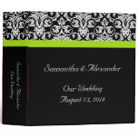 Black/White Damask w/Chartreuse Green Accent Strip binders