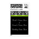 Black/White Damask w/Chartreuse Green Accent Strip stamps