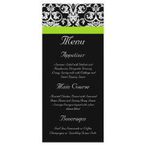 Black/White Damask w/Chartreuse Green Accent Strip Rack Card Template