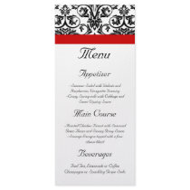 Black/White Damask w/ Ravishing Red Accent Personalized Rack Card