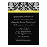 Black/White Damask w/Vibrant Yellow invitations