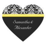 Black/White Damask w/Vibrant Yellow stickers