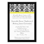 Black/White Damask w/Vibrant Yellow invitations