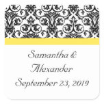 Black/White Damask w/Vibrant Yellow stickers