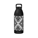Black & White Damask Water Bottle water bottles