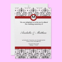 Black & White Damask Wedding invitations