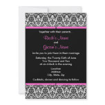 Black & White Damask Wedding Invitation