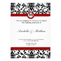 Black & White Damask Wedding invitations