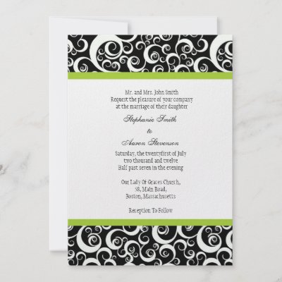 Black  White Wedding Invitation Kits on And Personalized Black And White Damask Monogram Wedding Invitation
