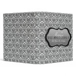 Black & White Damask Wedding Planner/Organizer 3 Ring Binders