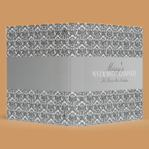 Black & White Damask Wedding Planner/Organizer binders